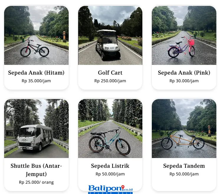 Fasilitas Kebun Raya Bali