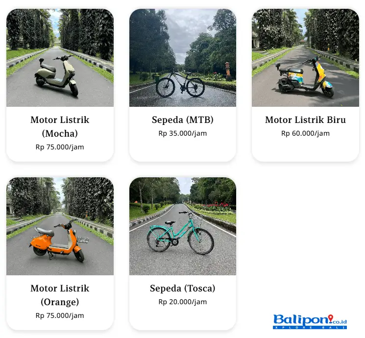 Fasilitas Kebun Raya Bali